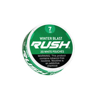Wintergreen Spearmint Rush Winter Blast Nicotine pouches 20 white moist tobacco free